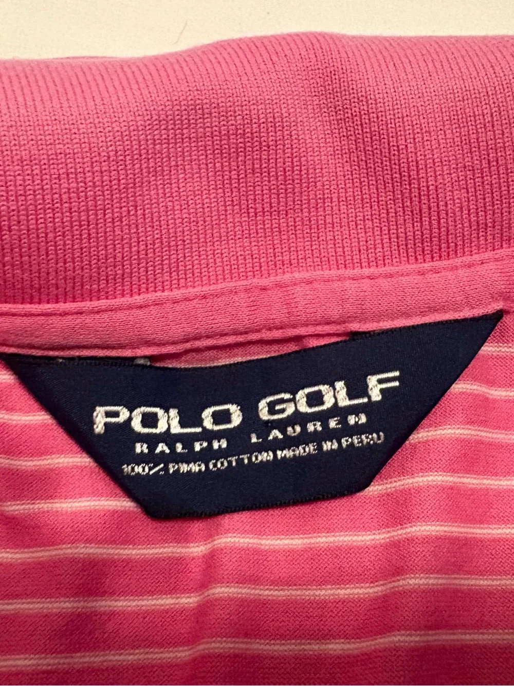 Polo Golf Ralph Lauren Pink Stripe Pima Cotton Polo Men’s L
